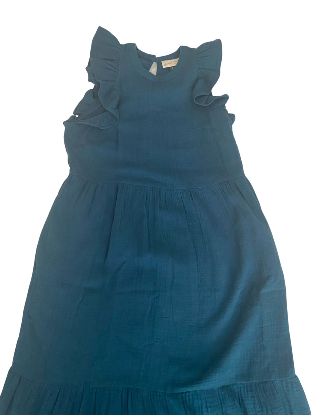 UNIVERSAL THREAD TEAL TRIPE CLOTH MAXI DRESS SIZE XS